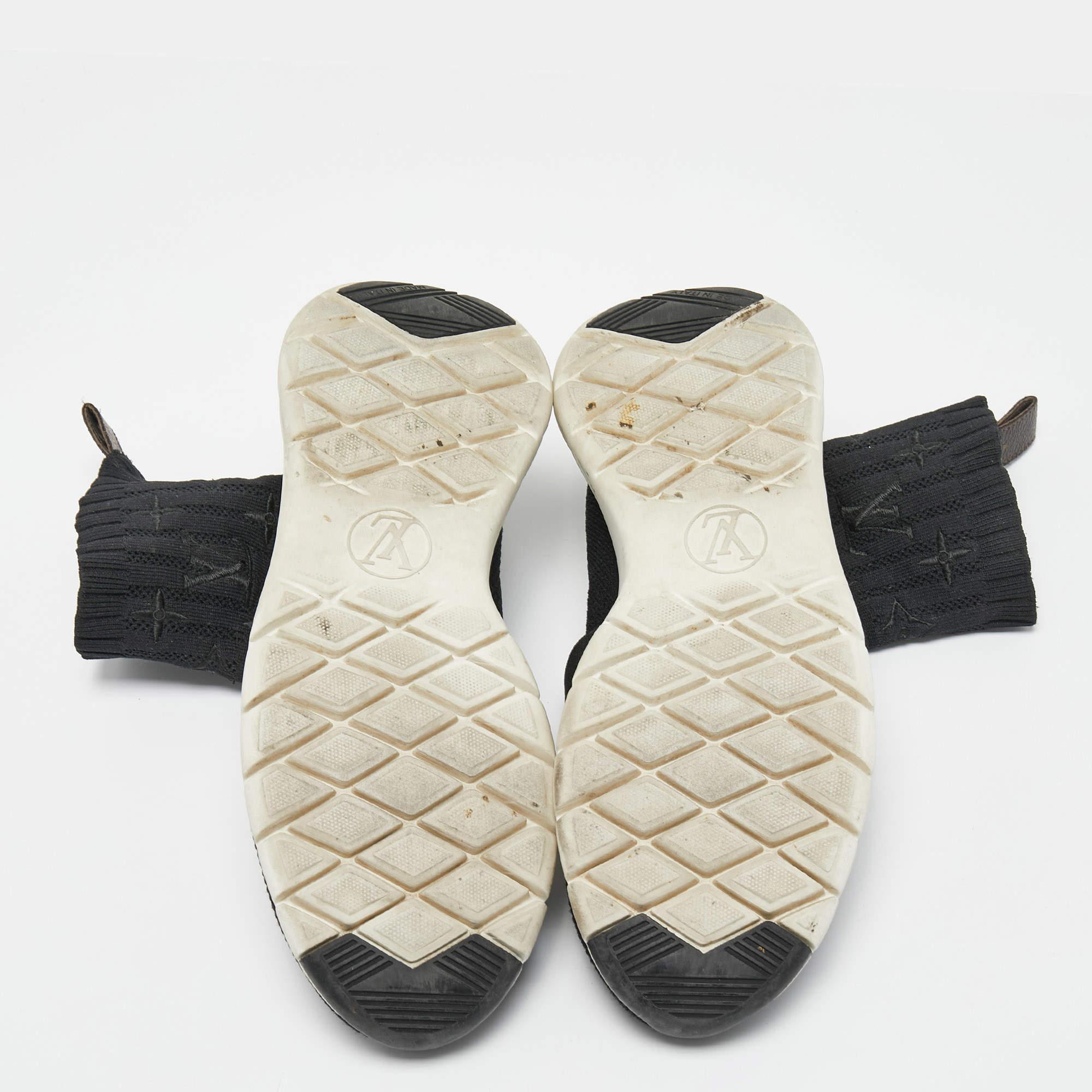 Donna Louis Vuitton - Scarpe da ginnastica alte in maglia nera con calzino - misura 38
