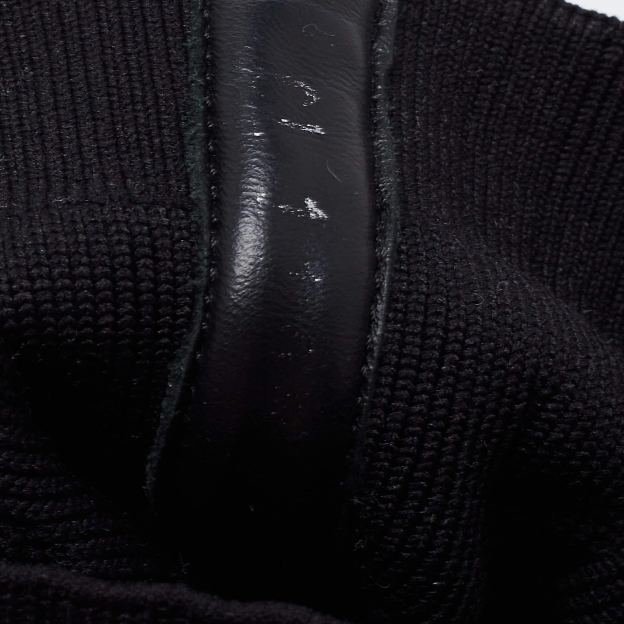Louis Vuitton Black Knit Fabric Sock Run Hight Top Sneakers Size 36.5 1