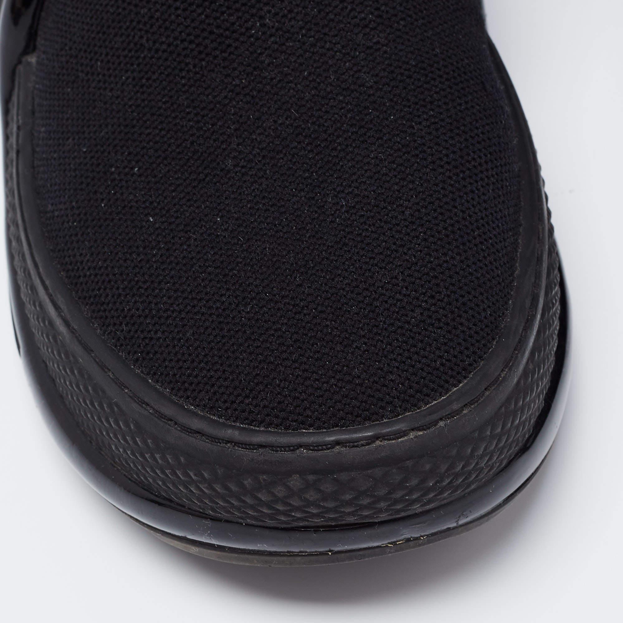 Louis Vuitton Black Knit Fabric Sock Run Hight Top Sneakers Size 36.5 2