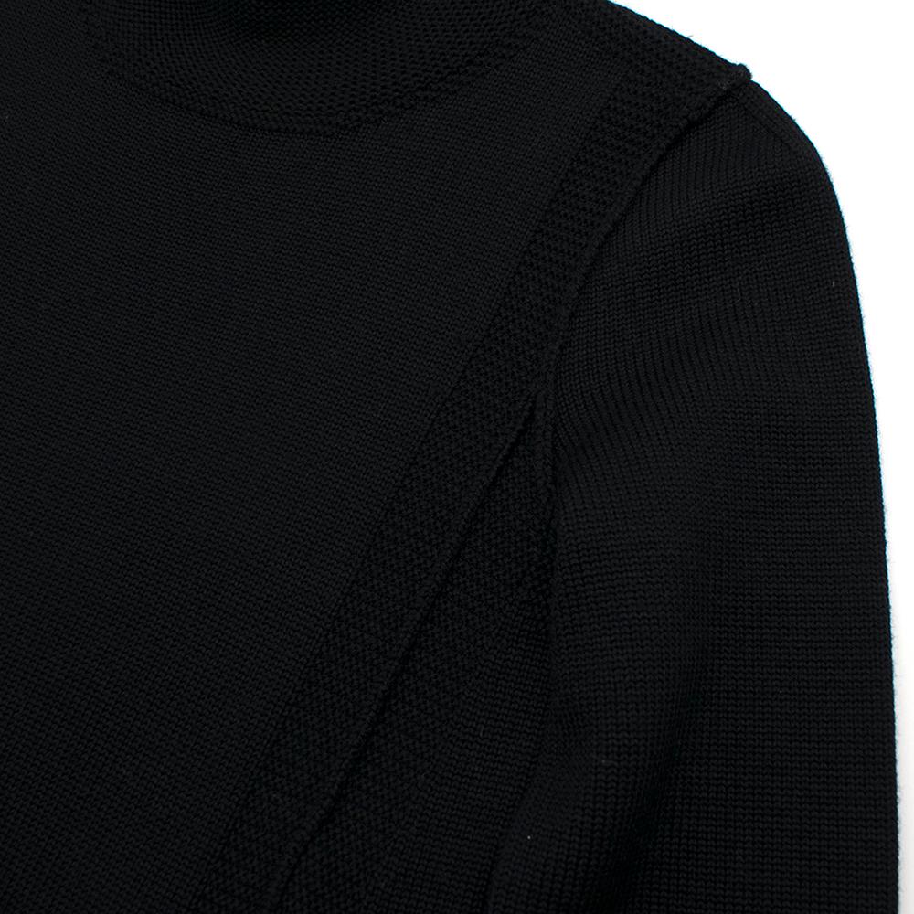 Women's Louis Vuitton Black Knit turtleneck Dress with feathers S