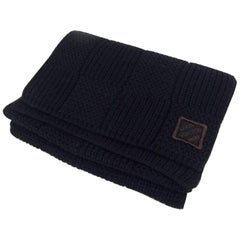 Louis Vuitton Black Knitted Damier 225006 Scarf/Wrap