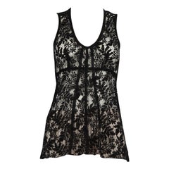 Louis Vuitton Black Lace Tank Top Size XS