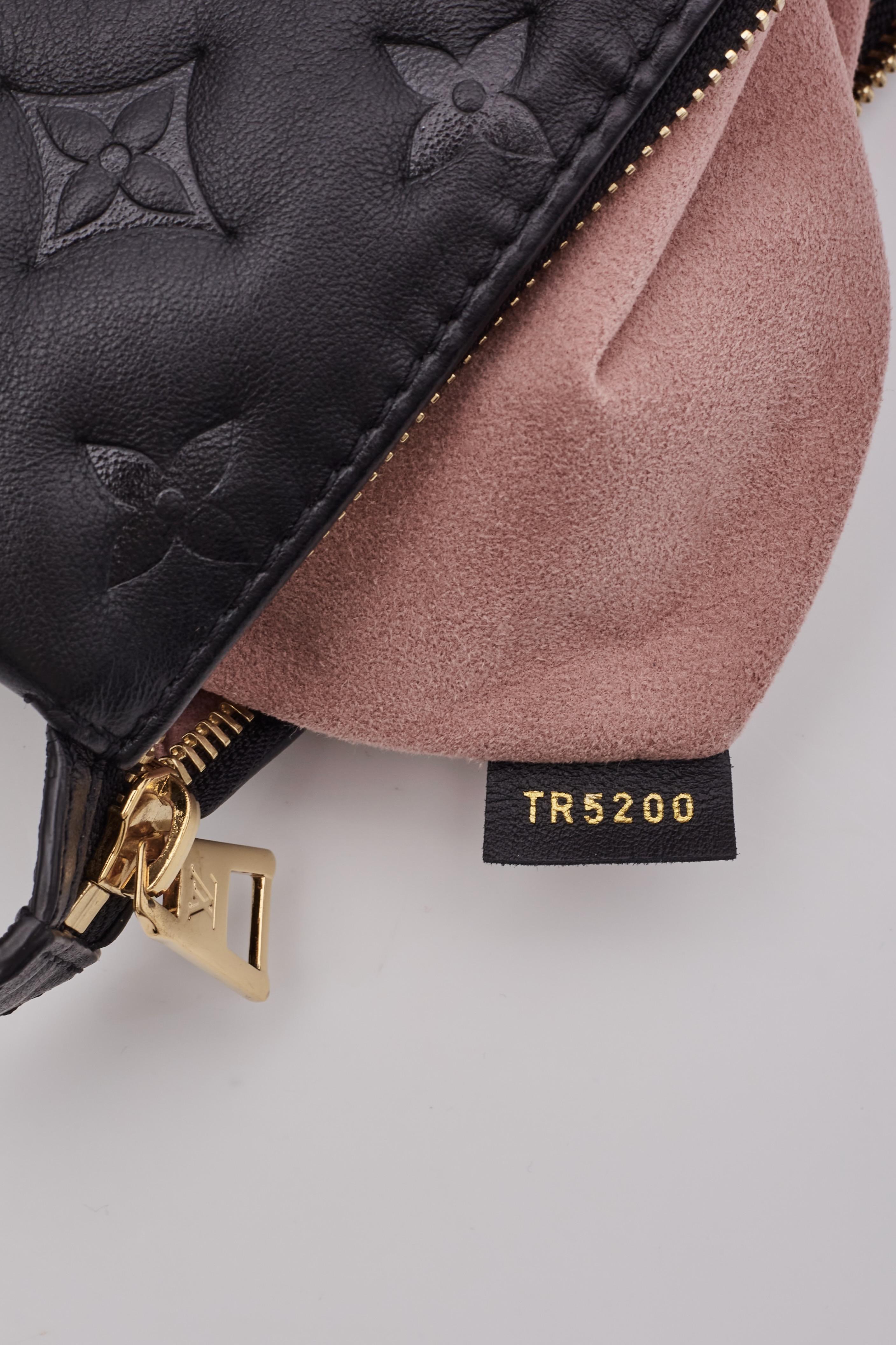 Louis Vuitton Black Lambskin Embossed Monogram Coussin Pm Bag For Sale 6