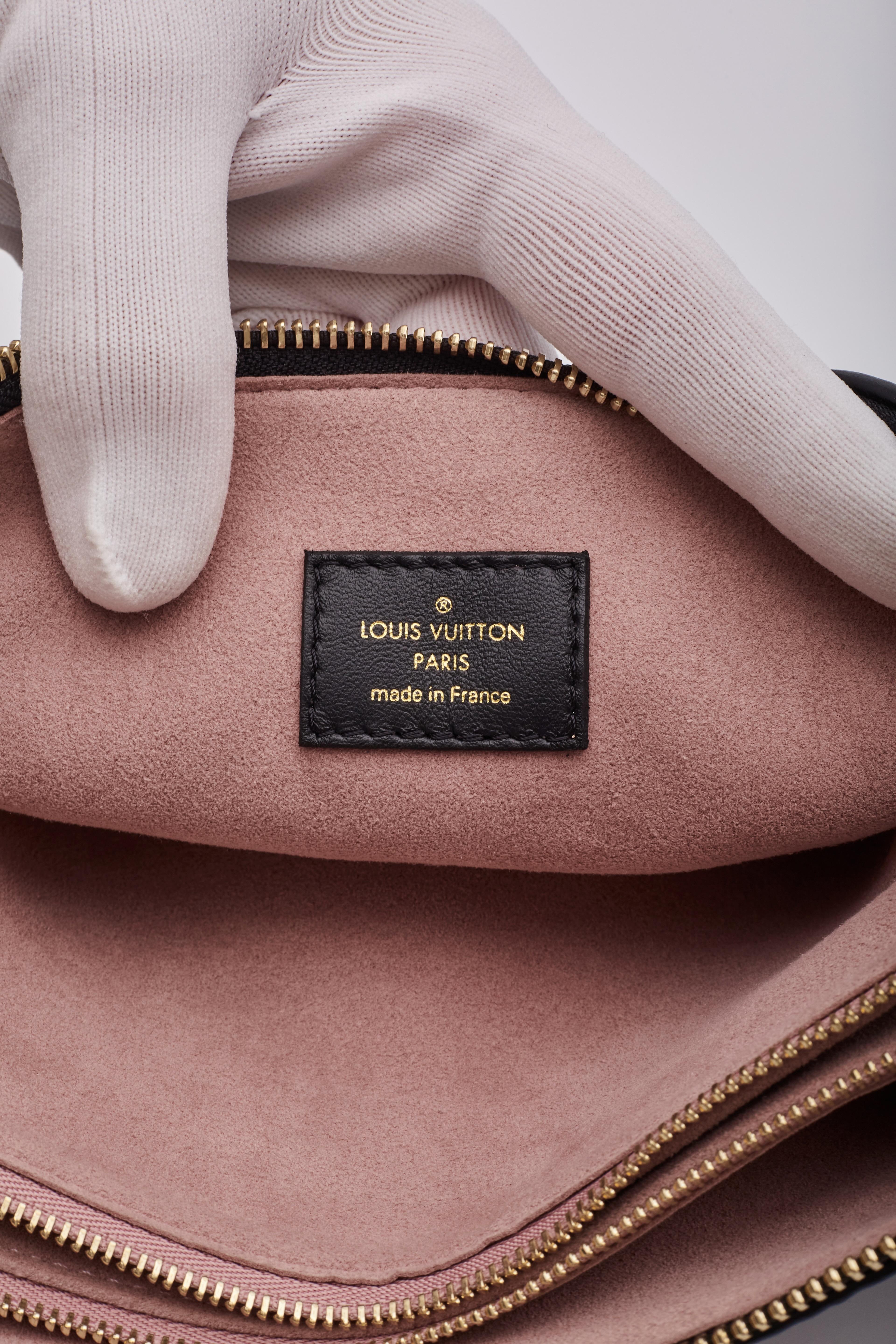 Louis Vuitton Black Lambskin Embossed Monogram Coussin Pm Bag For Sale 5