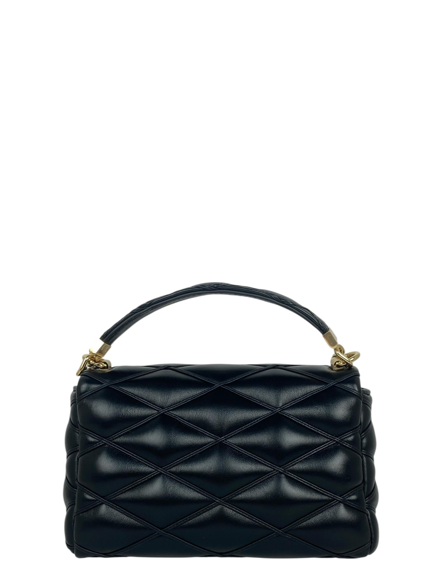 Louis Vuitton - Sac à main GO-14 MM en cuir d'agneau noir avec poignée en forme de maille Excellent état - En vente à New York, NY