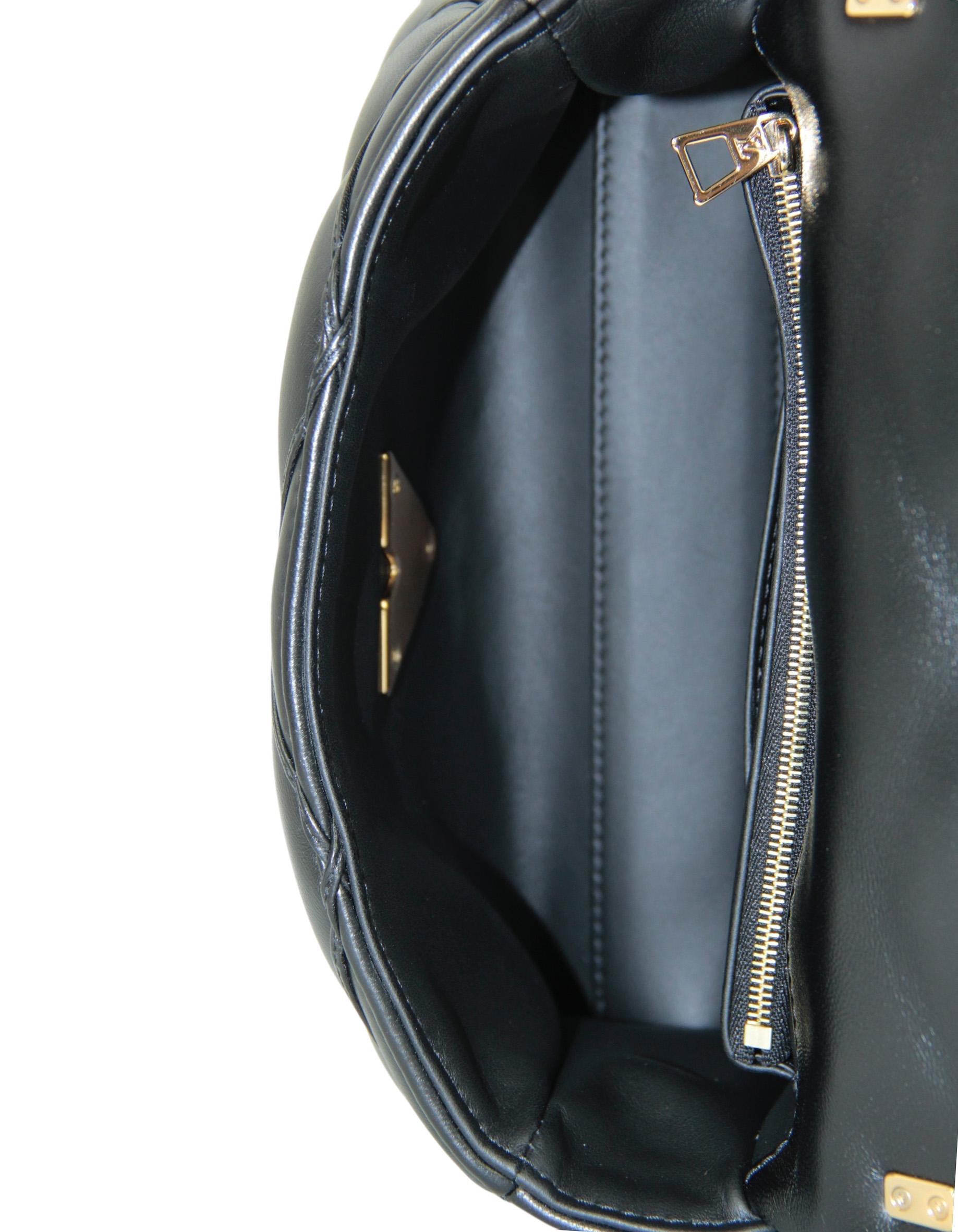 Louis Vuitton - Sac à main GO-14 MM en cuir d'agneau noir avec poignée en forme de maille en vente 2