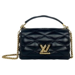Louis Vuitton Borsa Malletage in pelle di agnello nera con manico superiore GO-14 MM
