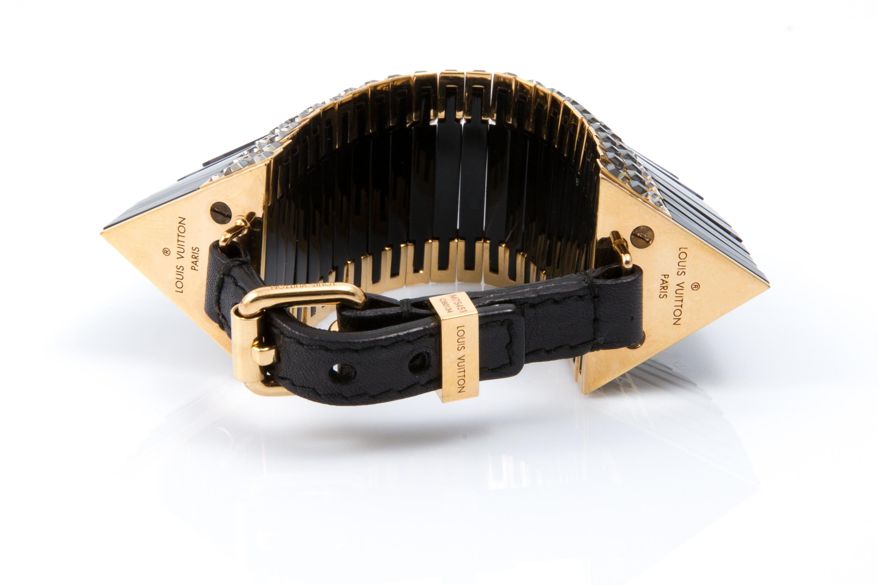 Louis Vuitton - Large bracelet articulé noir Bon état - En vente à Paris, FR