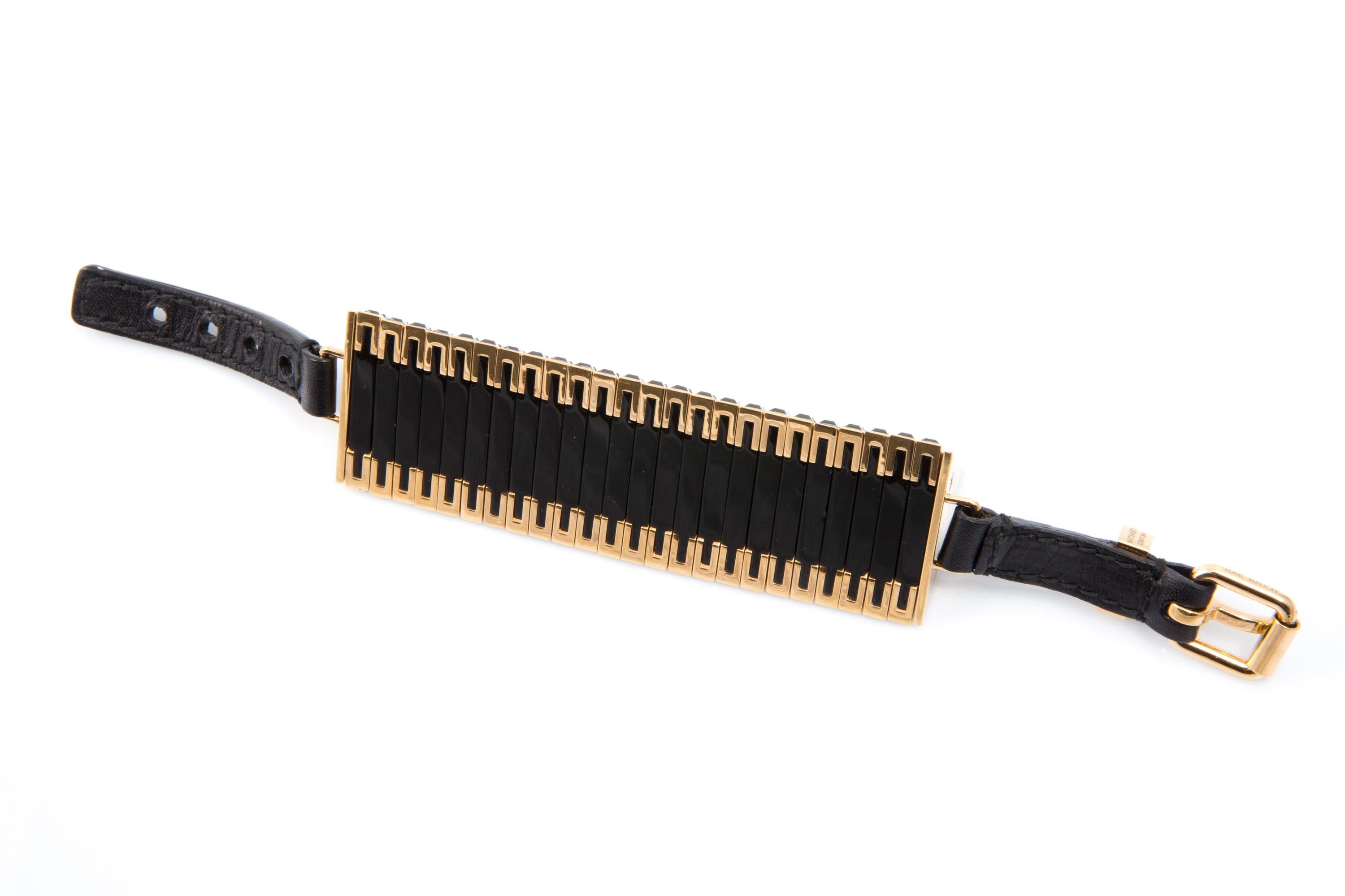 Louis Vuitton - Large bracelet articulé noir en vente 3
