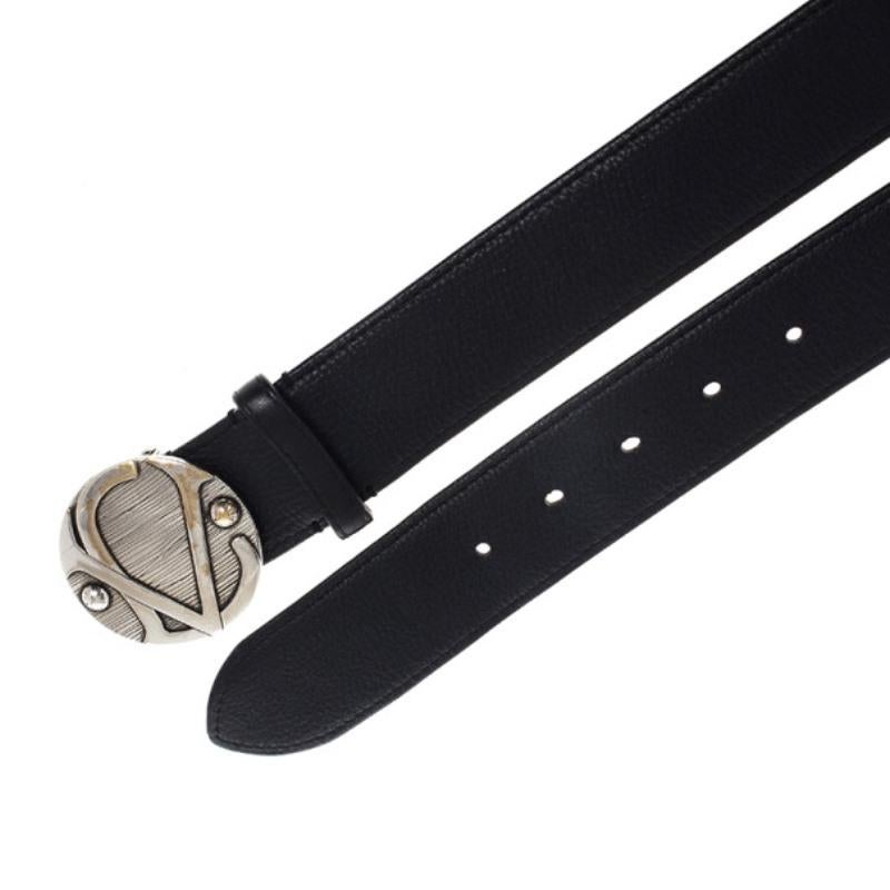 Louis Vuitton Black Leather 1904 Belt 90CM 2