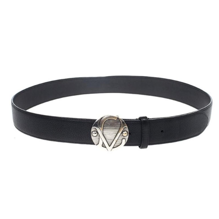 louis vuitton monogram black leather belt Louis Vuitton Black Leather 1904 Belt 90CM at 1stdibs
