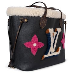 LOUIS VUITTON black leather 2020 NEVERFULL MM MONOGRAM TEDDY Bag