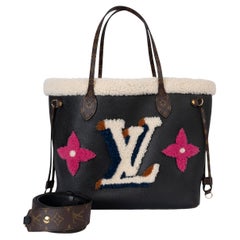 LOUIS VUITTON black leather 2020 NEVERFULL MM MONOGRAM TEDDY Bag