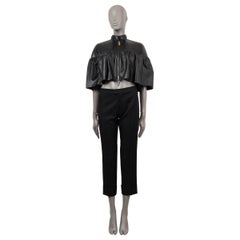 LOUIS VUITTON black leather 2020 ROCK & ROLL CROPPED BOLERO Jacket 36 XS