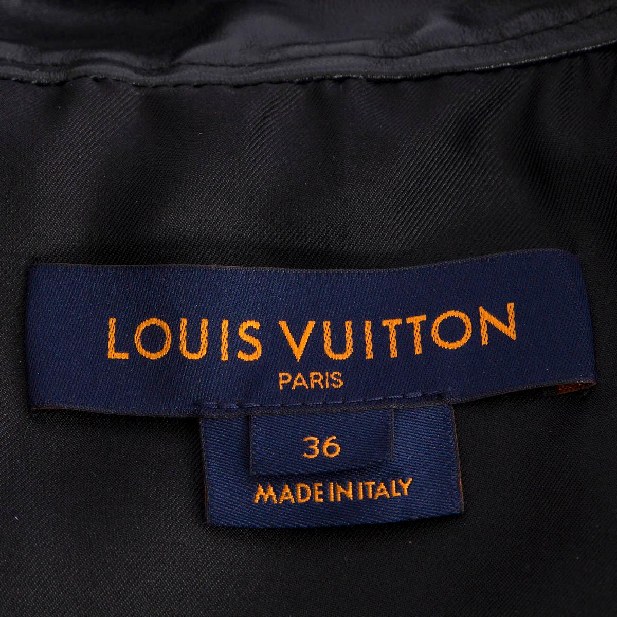 LOUIS VUITTON black leather 2020 ROCK & ROLL CROPPED BOLERO Jacket 36 XS For Sale 3
