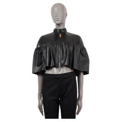 LOUIS VUITTON black leather 2020 ROCK & ROLL CROPPED BOLERO Jacket 36 XS