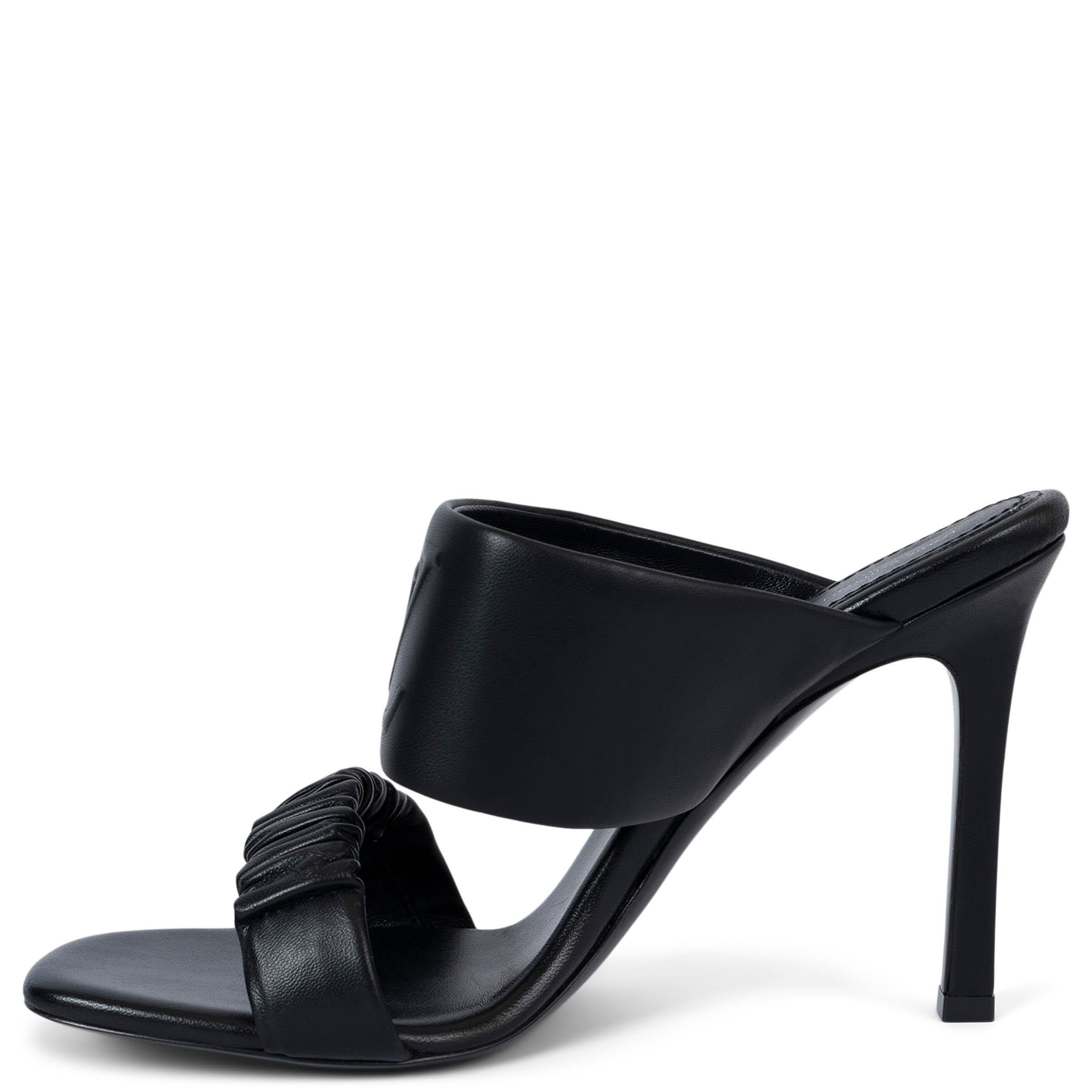 Black LOUIS VUITTON black leather 2023 DRAPY Sandals Shoes 41 fit 40 For Sale