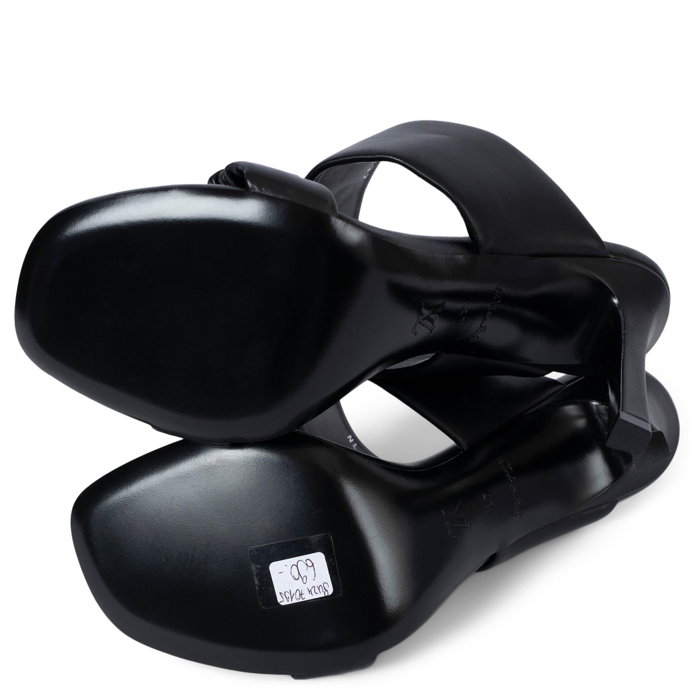 LOUIS VUITTON black leather 2023 DRAPY Sandals Shoes 41 fit 40 For Sale 1
