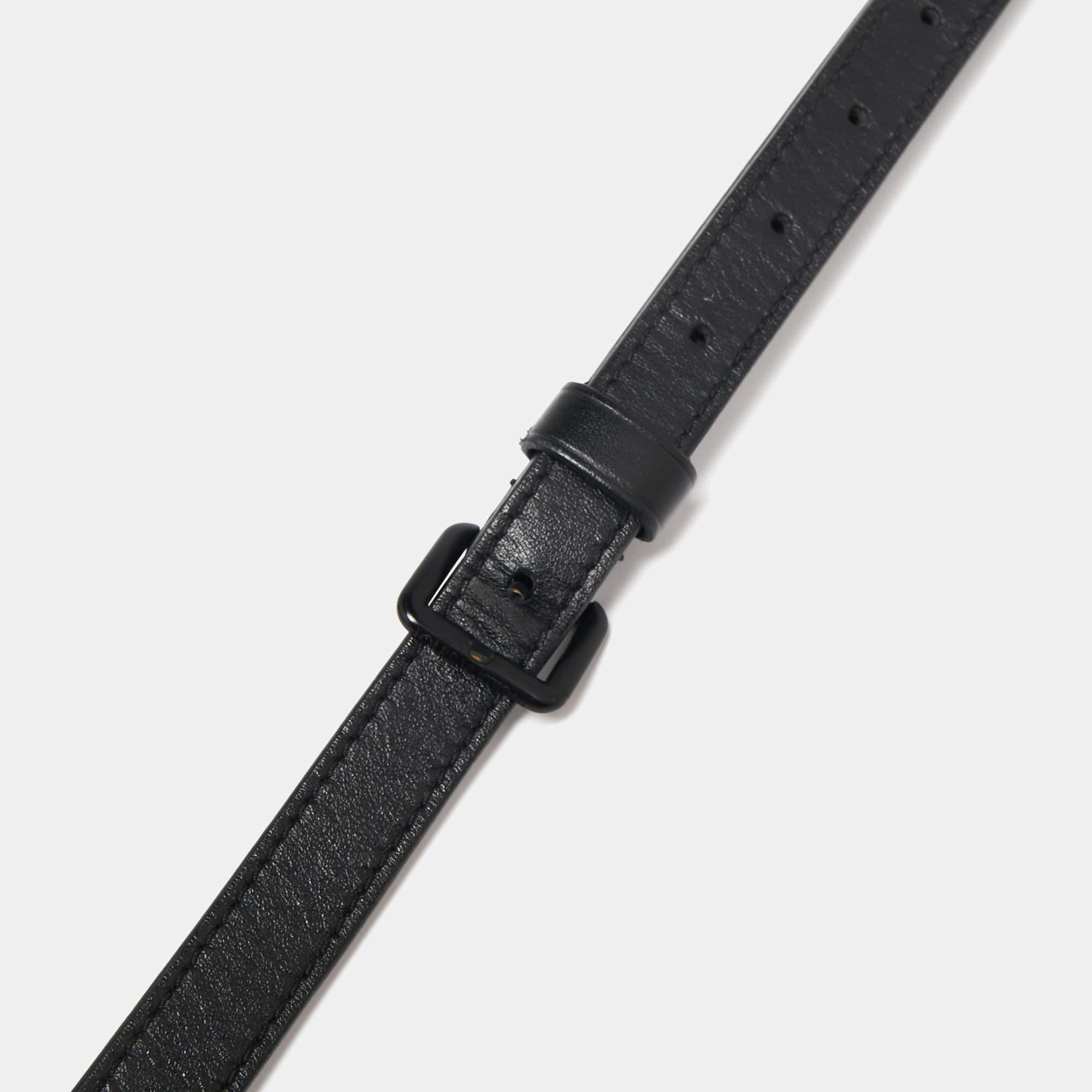 Louis Vuitton Black Leather Adjustable Shoulder Bag Strap In Good Condition In Dubai, Al Qouz 2