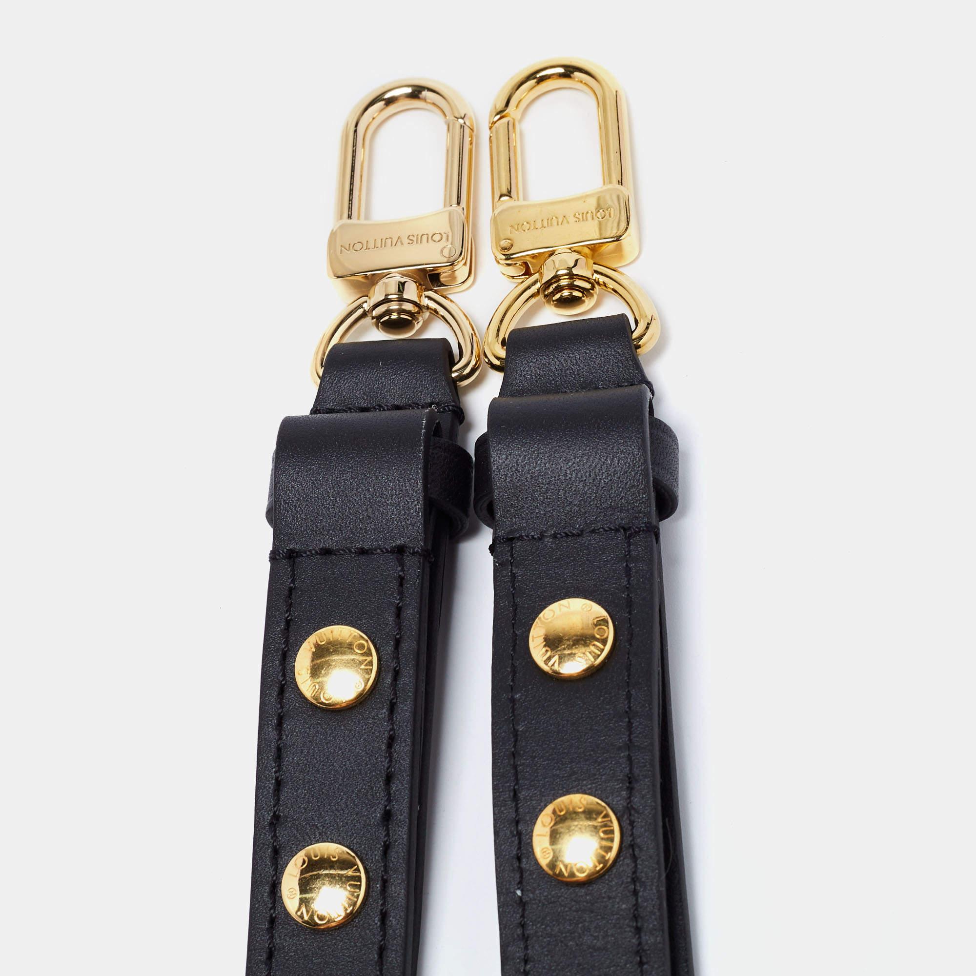 Women's Louis Vuitton Black Leather Adjustable Shoulder Bag Strap