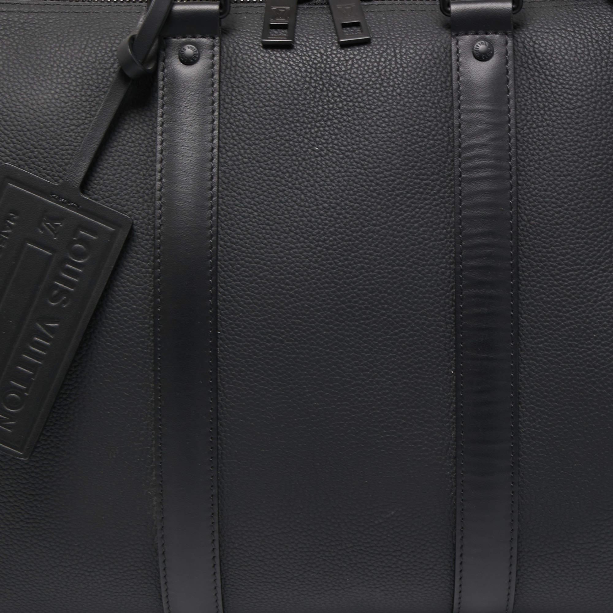 Louis Vuitton Black Leather Aerogram Keepall Bandoulière 40 Bag 1