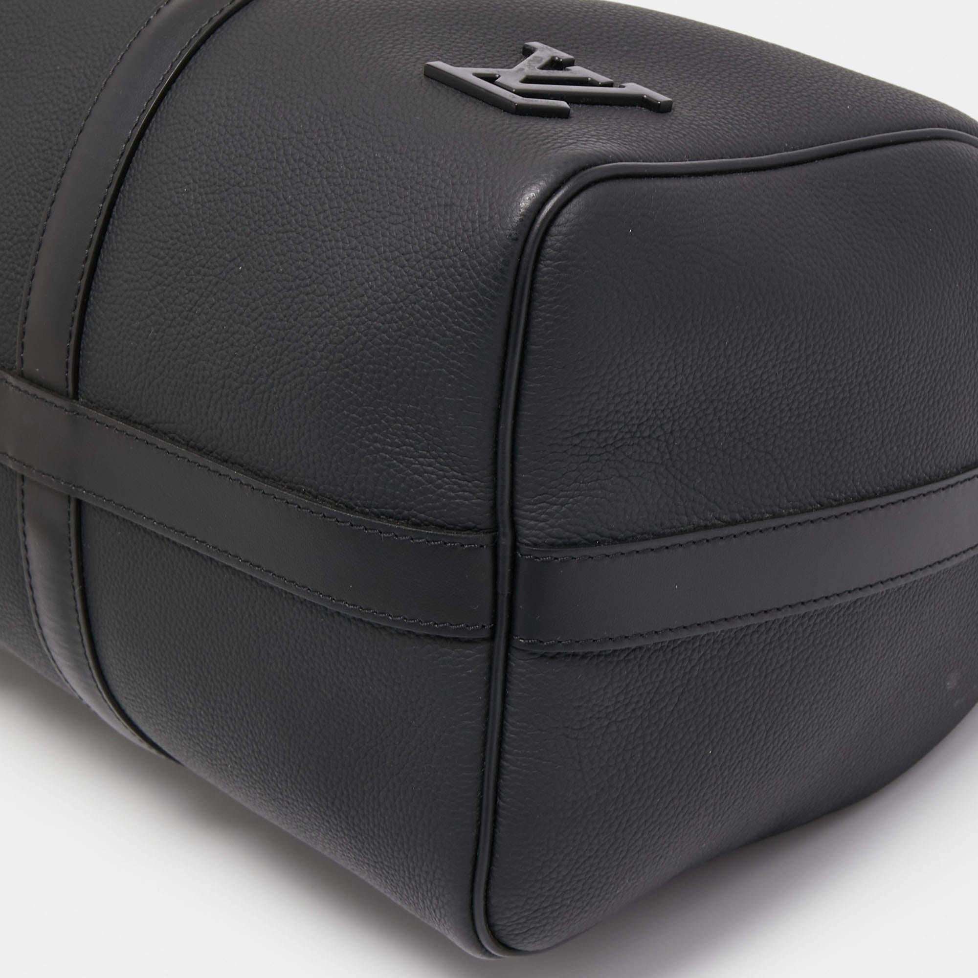Louis Vuitton Black Leather Aerogram Keepall Bandoulière 40 Bag 2