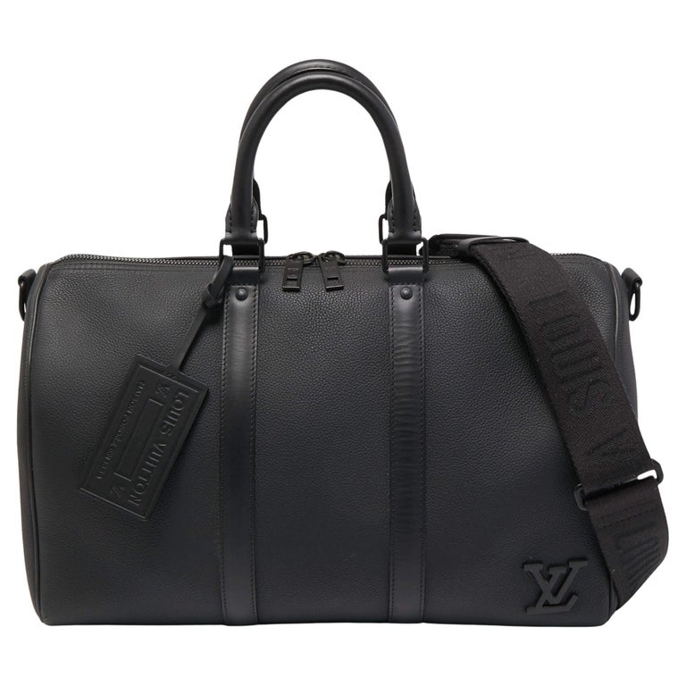 Louis Vuitton Black Leather Aerogram Keepall Bandoulière 40 Bag