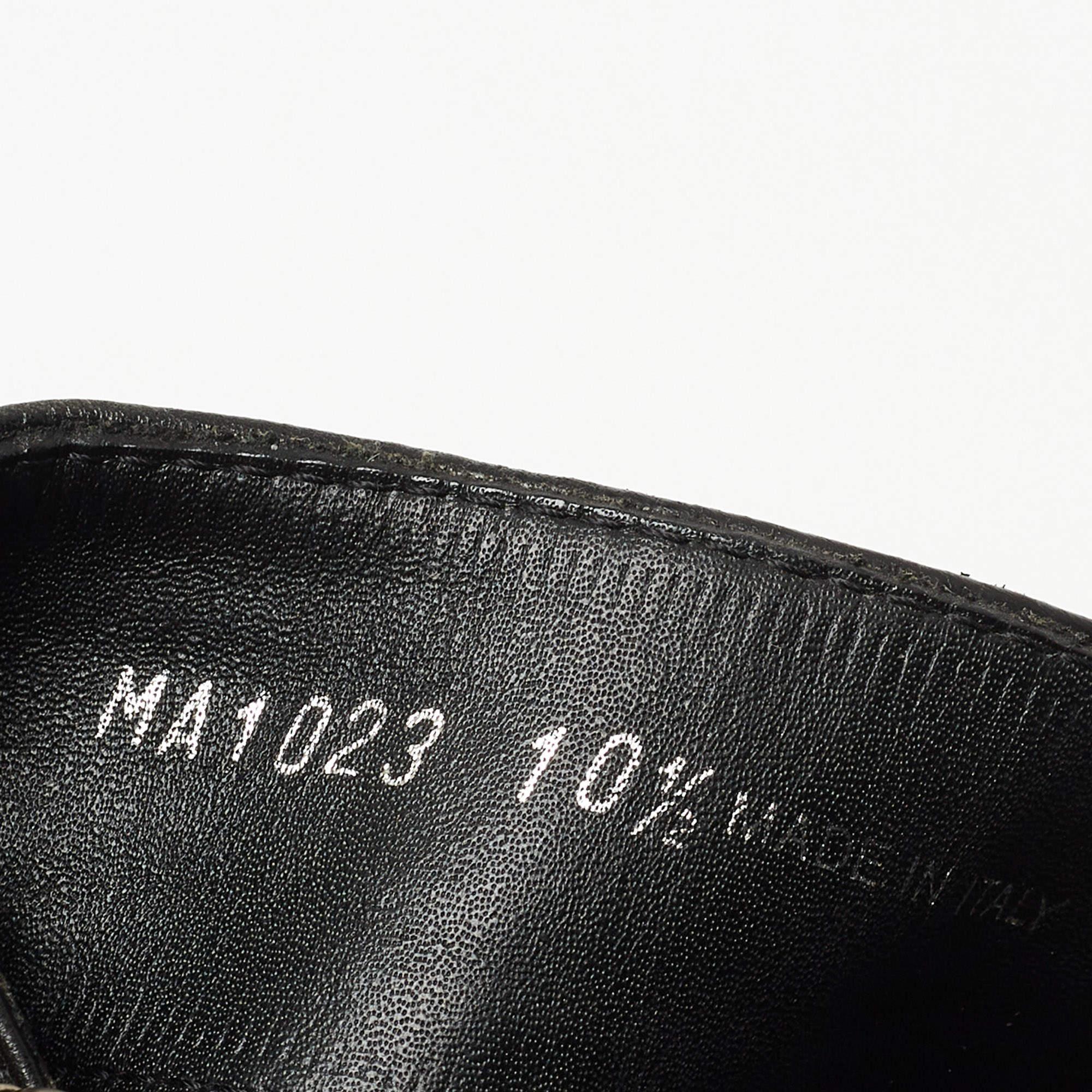 Louis Vuitton Black Leather and Logo Canvas Slide Sandals  For Sale 4