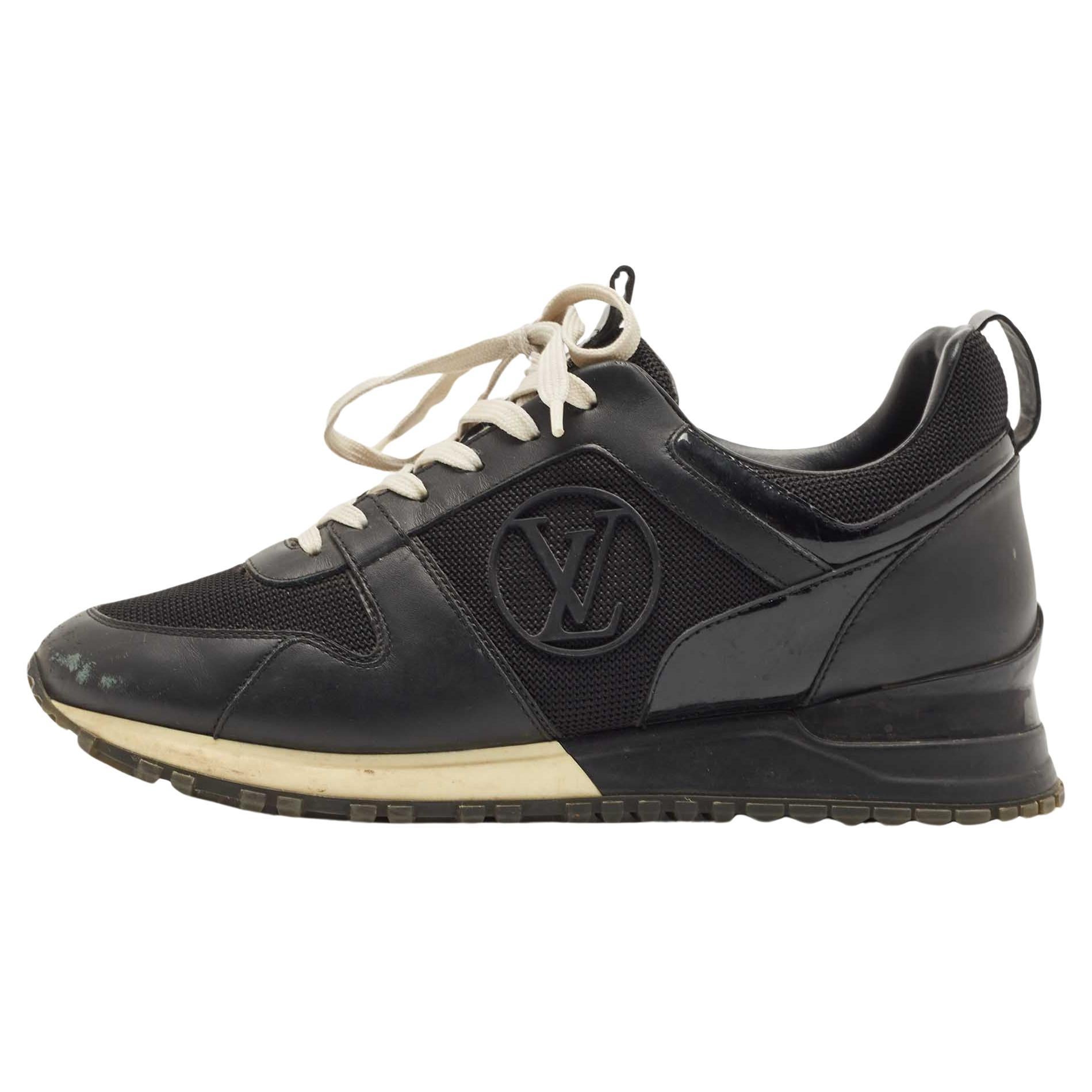 Louis Vuitton Black Leather Frontrow Sneakers Size 38 For Sale at 1stDibs