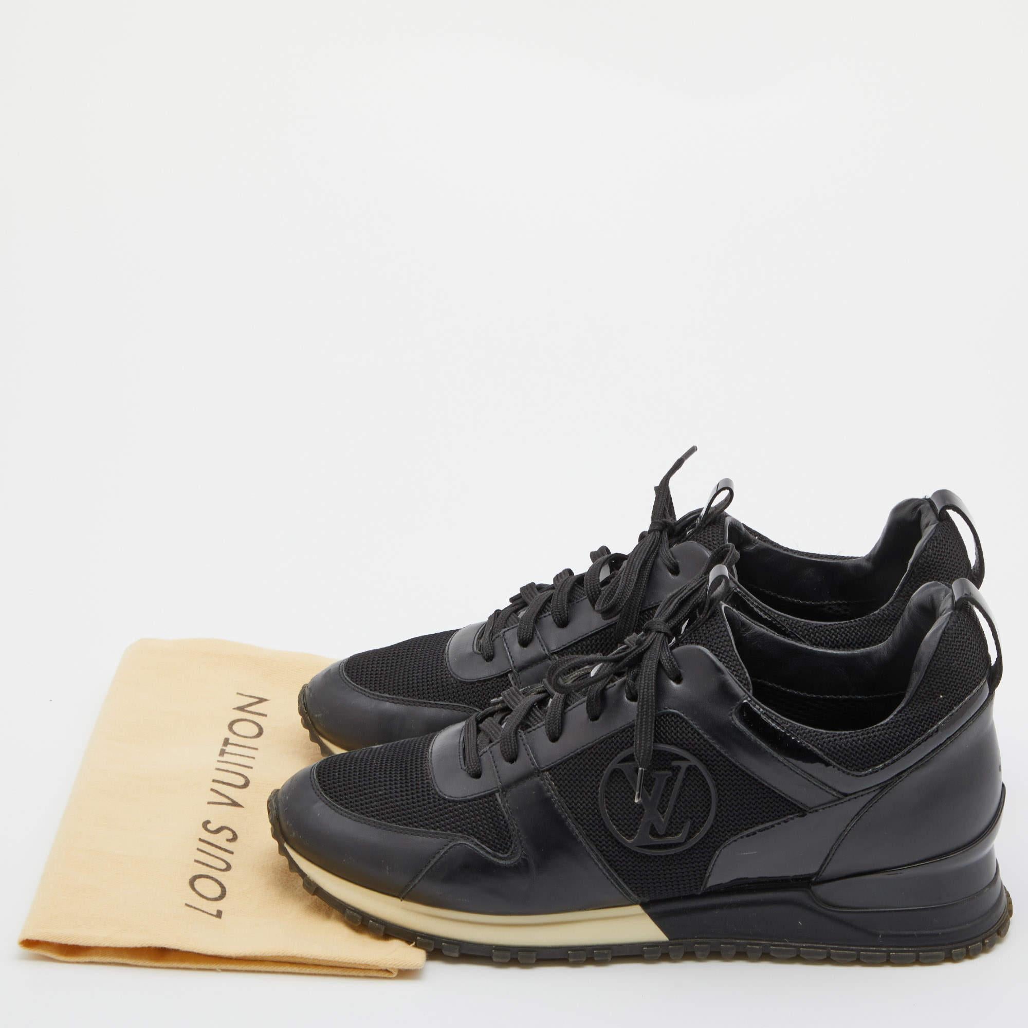Louis Vuitton Black Leather and Mesh Run Away Sneakers Size 40 3
