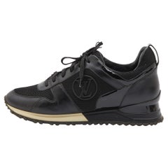 Louis Vuitton Black Leather and Mesh Run Away Sneakers Size 40