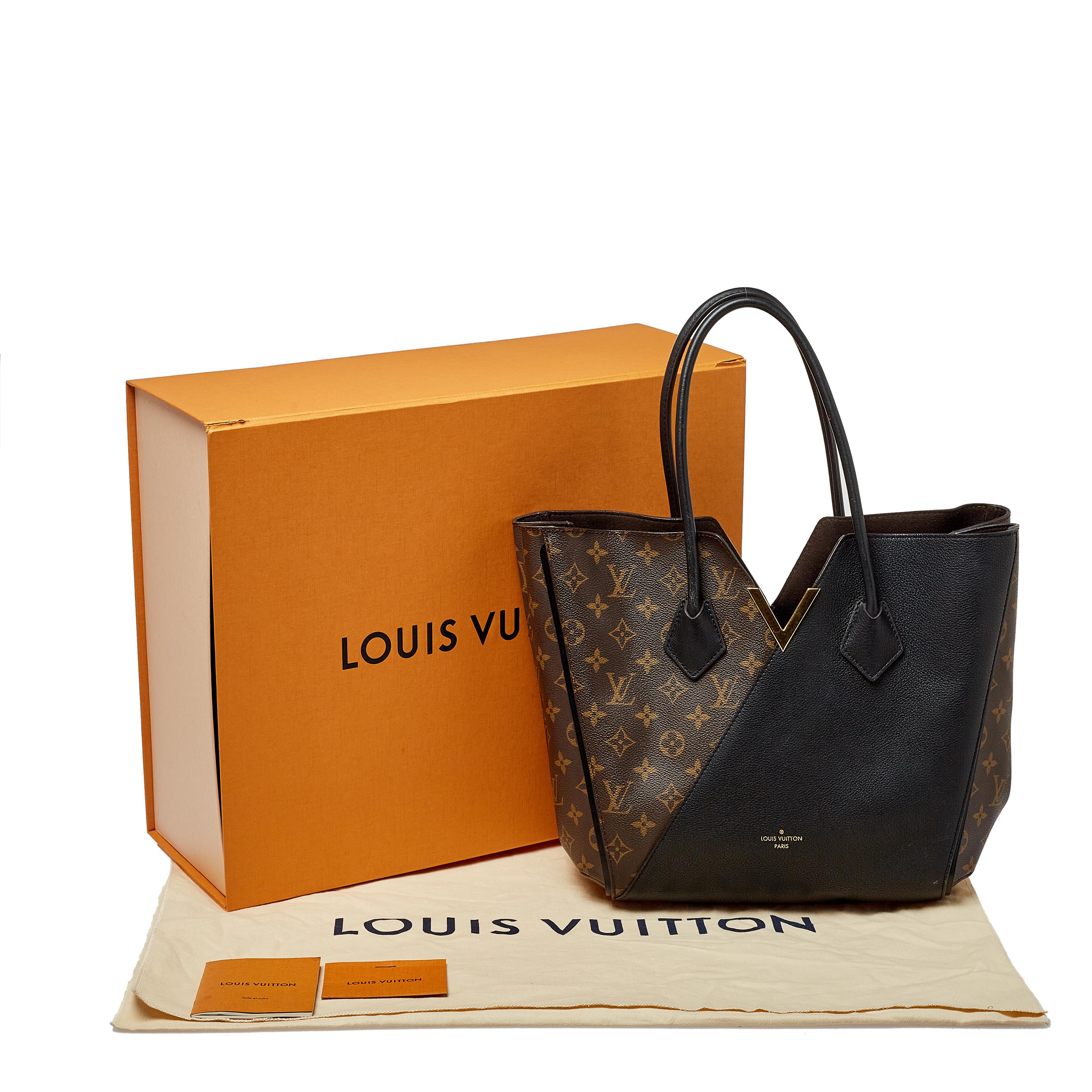 Louis Vuitton Black Leather and Monogram Canvas Kimono MM Bag 3