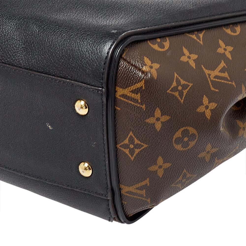 Louis Vuitton Black Leather and Monogram Canvas Kimono MM Bag 2