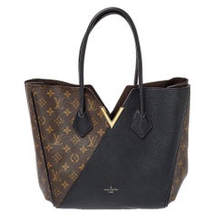 Used Louis Vuitton Black Leather and Monogram Canvas Kimono MM Bag