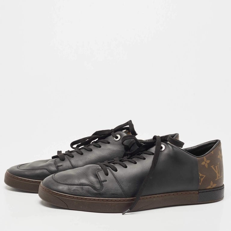 Louis Vuitton Black Leather and Monogram Canvas Match Up Sneakers