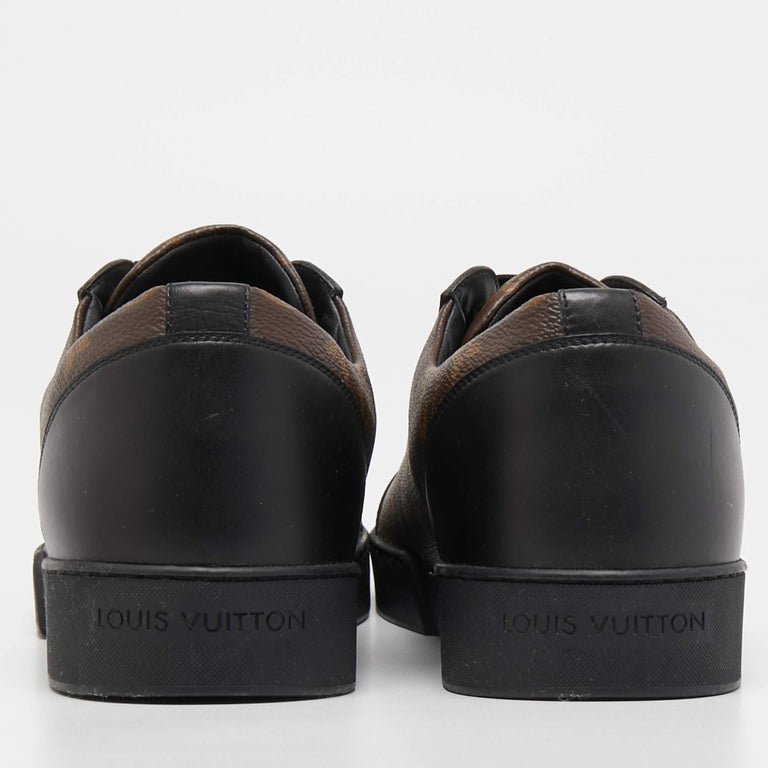 Louis Vuitton Black Leather and Monogram Canvas Match Up Sneakers Size 46  at 1stDibs