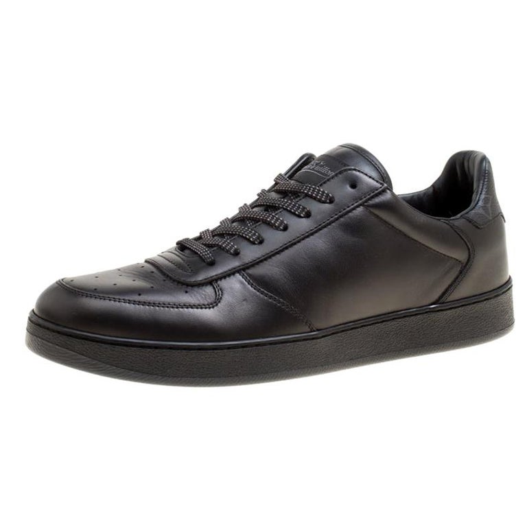 Louis Vuitton Black Leather and Monogram Canvas Rivoli Sneakers Size 41 ...