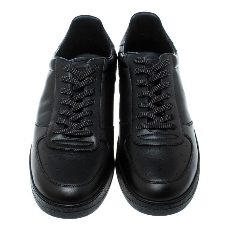 Louis Vuitton Black Leather and Monogram Canvas Rivoli Sneakers Size 43 ...