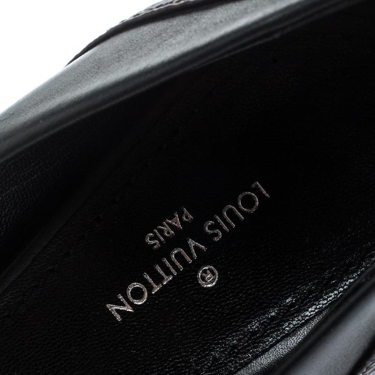 Louis Vuitton Black Leather And Monogram Canvas Rodeo Queen Pumps Size