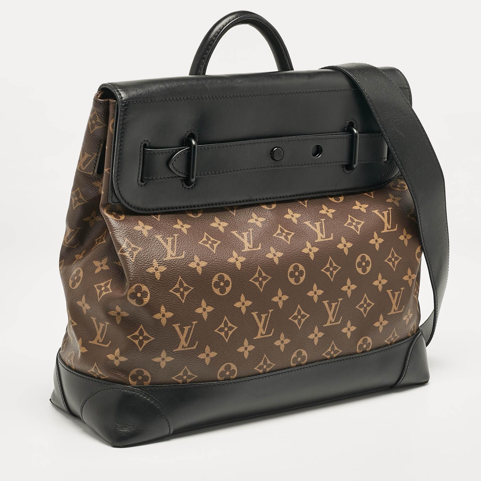 Noir Louis Vuitton Sac PM Solar Ray Steamer en cuir noir et toile monogramme en vente