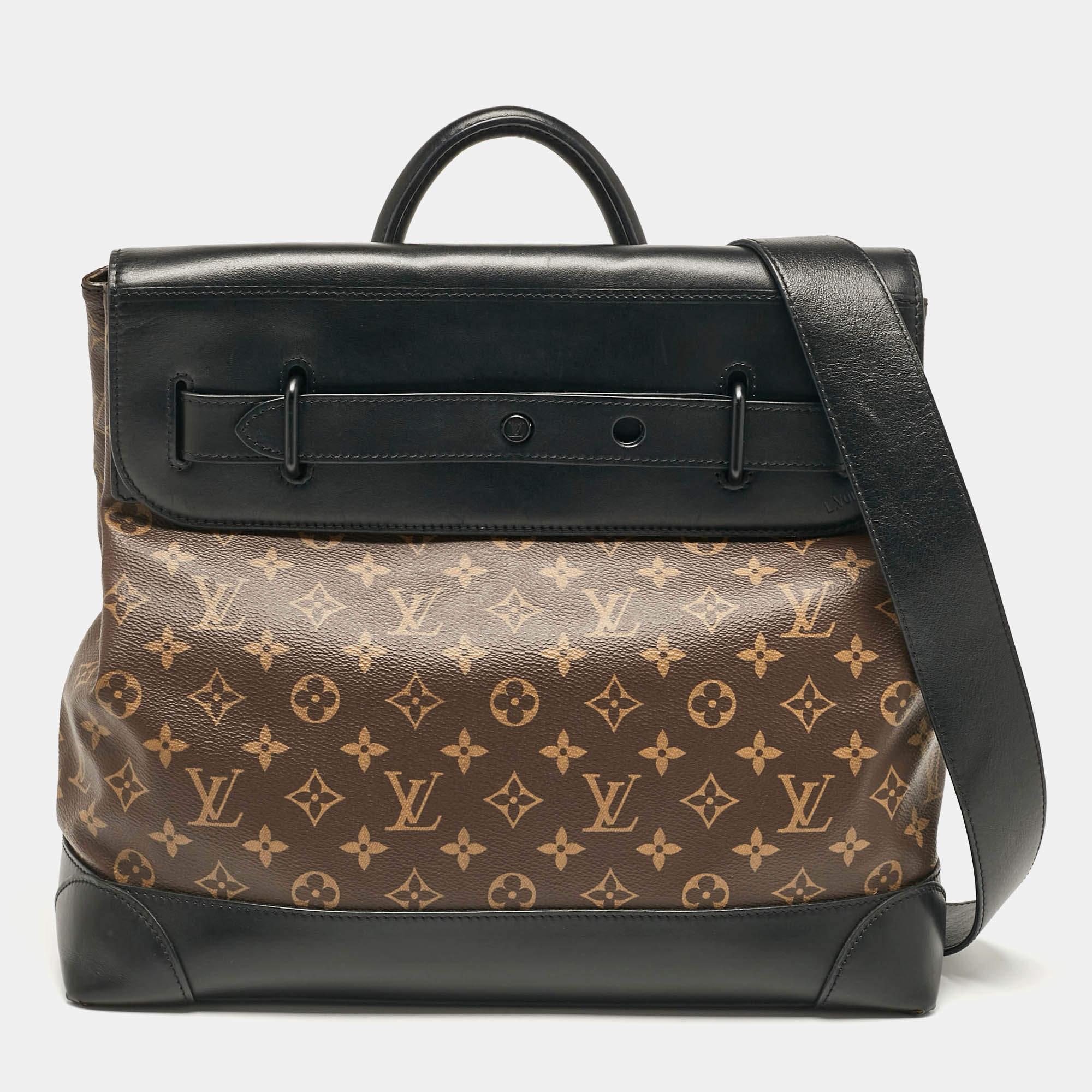Louis Vuitton Sac PM Solar Ray Steamer en cuir noir et toile monogramme Bon état - En vente à Dubai, Al Qouz 2