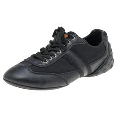 Louis Vuitton - Scarpe da ginnastica basse in pelle e nylon nere - misura 38,5