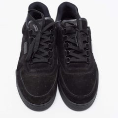 Louis Vuitton Black Leather and Suede Lace Up Sneakers Size 42