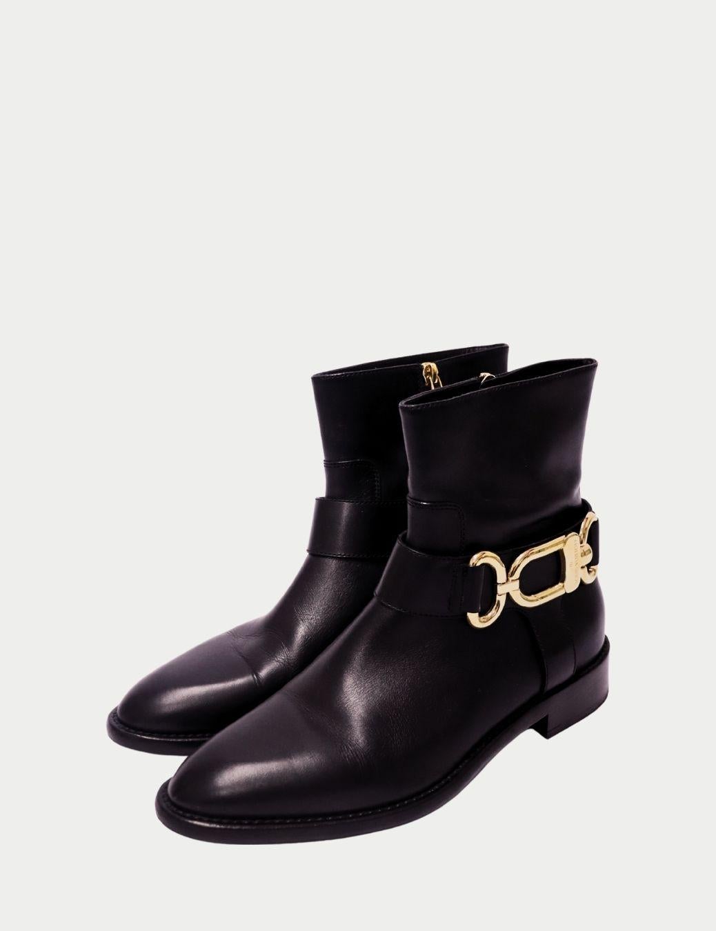 Louis Vuitton Schwarze Lederstiefeletten - EU 40 im Zustand „Gut“ im Angebot in Amman, JO