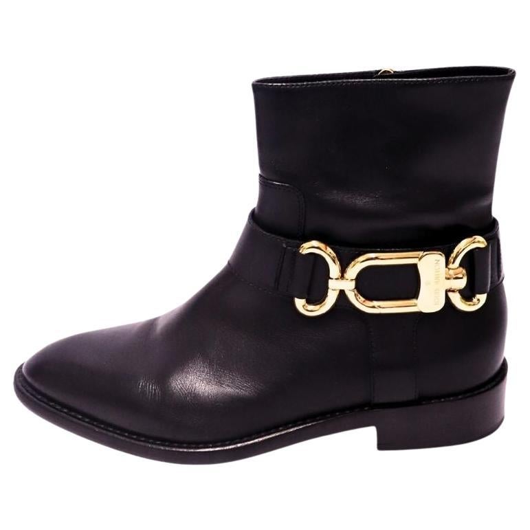 Louis Vuitton Black Leather Ankle Boots - EU 40