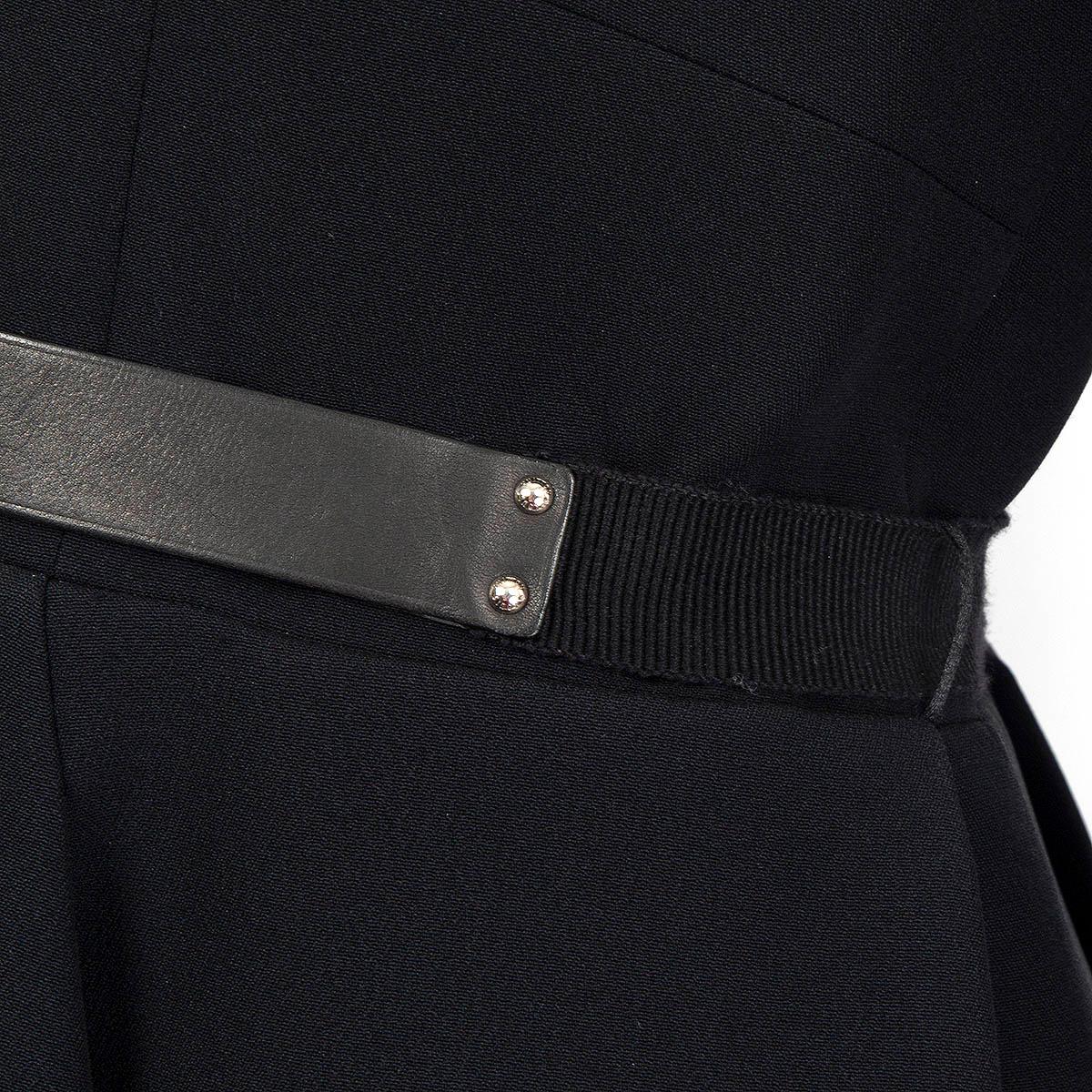 LOUIS VUITTON Schwarzes Kleid aus LEDER mit 3/4-Ärmeln 44 XL im Angebot 1