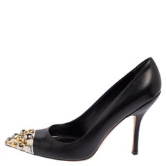 Louis Vuitton Black Leather Bernice Pointed Toe Pumps Size 38.5