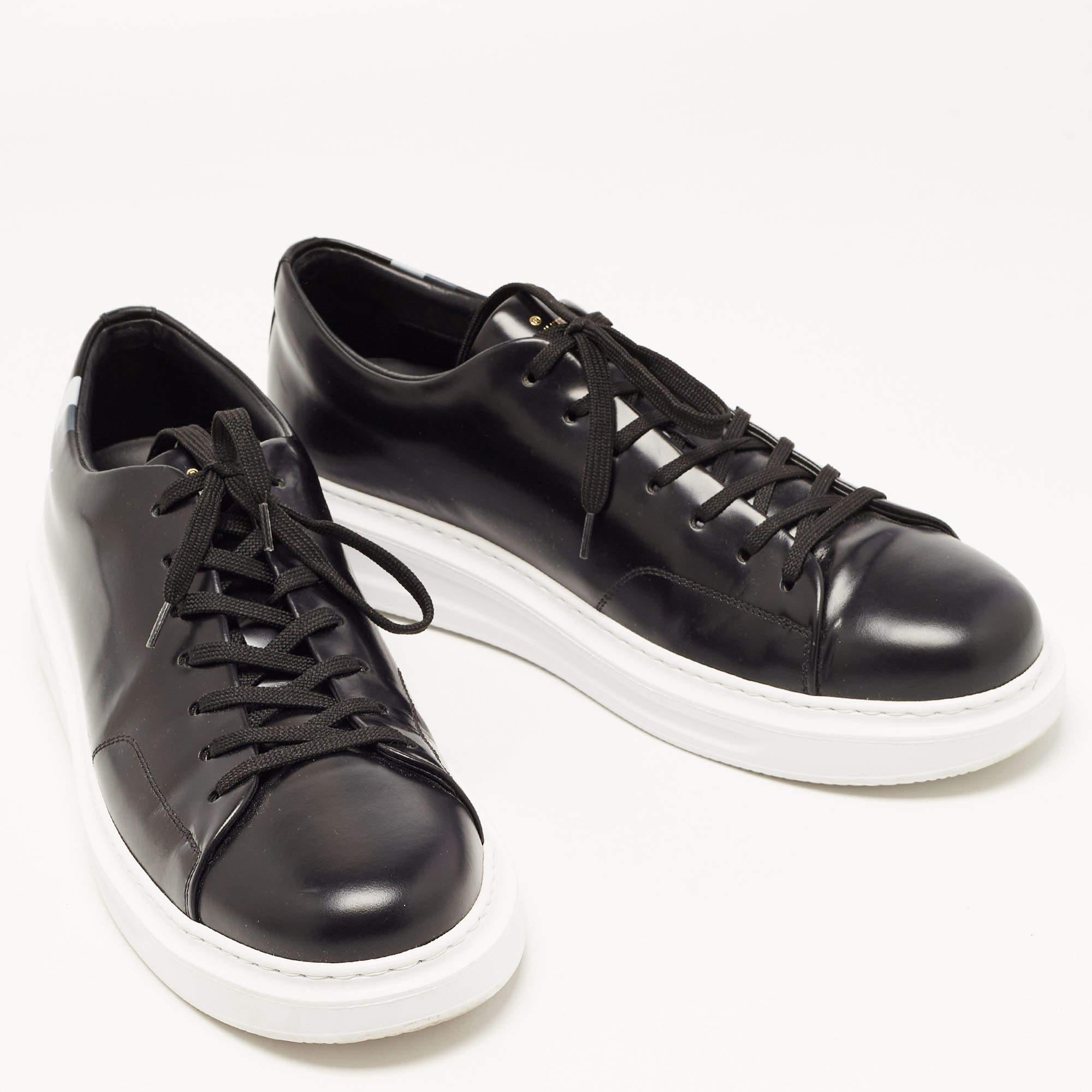 Men's Louis Vuitton Black Leather Beverly Hills Sneakers Size 44