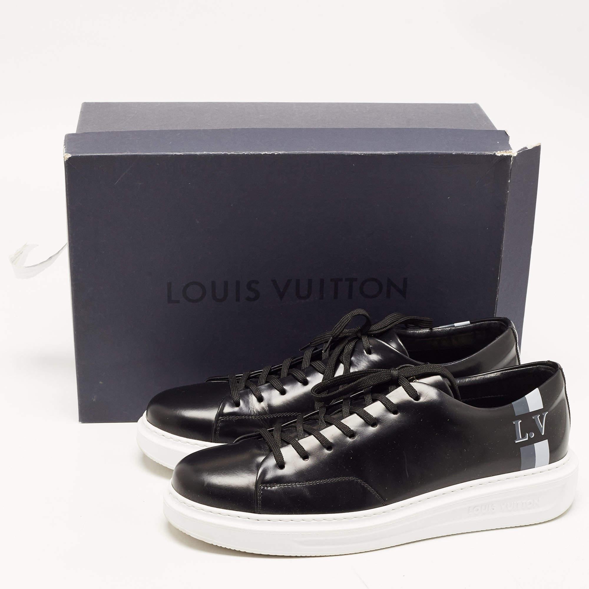 Louis Vuitton Black Leather Beverly Hills Sneakers Size 44 5
