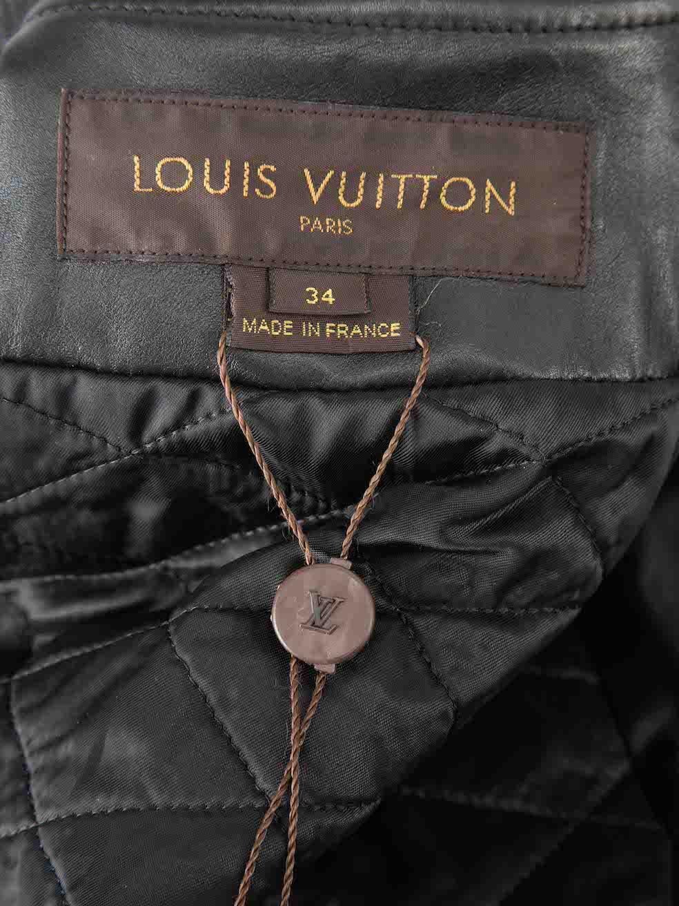 Women's Louis Vuitton Black Leather Biker Jacket Mini Dress Size XS